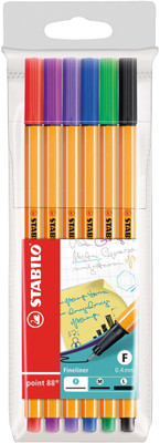 Stabilo point 88 - Fineliner Pen - 88/6(Set of 6, Multicolor)