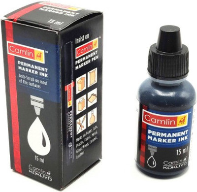 Kokuyo Camlin Permanent Marker Pen Black Ink 15 ml Marker Refill(Black)