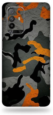 OggyBaba oppo f19 pro, oppo f19pro Mobile Skin(Military Orange Camouflage With Matte Finish)