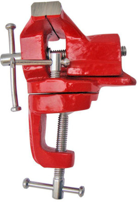 Scorpion REVOLVING CLAMP Base Table Baby Vice (3-inch, 75 mm, Red) Multi Vise Tool