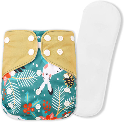 GUCHIGU Pack of 1 Cloth Diaper with 1 Insert Pad Washable Reusable Adjustable Sizes