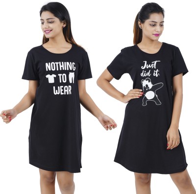 BEFLI Women Nightshirts(Black)