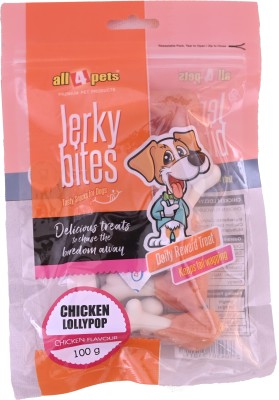 All4pets Jerky Bites Chicken Lollypop Chicken Flavour-100gm(For Dogs) Chicken Dog Treat(100 g)