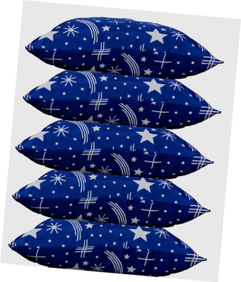 GKM Microfibre Abstract Sleeping Pillow Pack of 5(Blue)