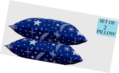 Swikon star Microfibre Abstract Sleeping Pillow Pack of 2(Blue)