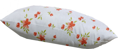 GKM Microfibre Floral Sleeping Pillow Pack of 1(White)