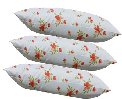 GKM Microfibre Floral Sleeping Pillow Pack of 3(White)