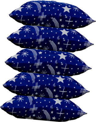 GKM Microfibre Abstract Sleeping Pillow Pack of 5(Blue)