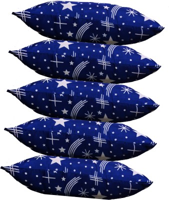 GKM Microfibre Abstract Sleeping Pillow Pack of 5(Blue)