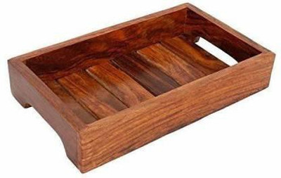 CraftKemp RoseWood Rectangle Shaped Serving Tray for Drinks and Snacks, Handmade Serving Tray Tray(Microwave Safe)