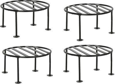 Fusion Works by Fusion works Set of 4 round plant pot holder garden balcony rack stand Plant Container Set(Pack of 4, Metal)