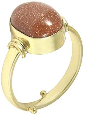 Jaipur Gemstone Sunstone Ring Original Natural Sunstone Astrological and Fashionable wear for unisex Stone Quartz Gold Plated Ring