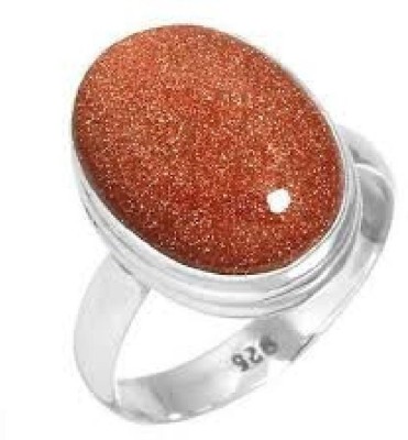 Jaipur Gemstone Sunstone Ring Original Natural Sunstone Astrological and Fashionable wear Stone Quartz Silver Plated Ring