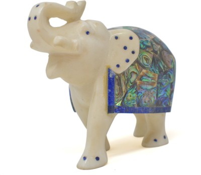 Armaan Amaara Marble Inlay Elephant Trunk Up Mop Decorative Showpiece  -  13.8 cm(Marble, Multicolor)