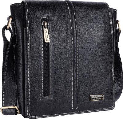 Hammonds Flycatcher Black Sling Bag Genuine Leather Black Sling Messenger bag(SB1166BLK)