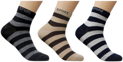 ZOWERO Men Striped Ankle Length(Pack of 3)