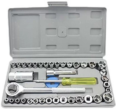 UZAN Universal Snap 'n Grip Auto Adjustable Universal Wrench and T-Bar 24pcs Tool Kit for Home Machine Car Repair Screw Driver Torx Bits Combo Socket Set(Pack of 40)