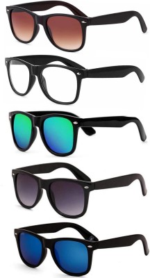 like future Wayfarer Sunglasses(For Men & Women, Brown, Clear, Green, Black, Blue)