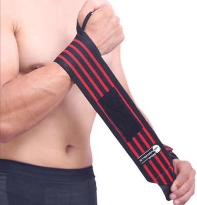 STEIGEN FITNESS Gym Wrist Support Wrist Wraps (Black/Red)-Pair Wrist Support(Red, Black)