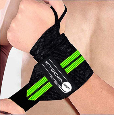 STEIGEN FITNESS Gym Wrist Support Wrist Wraps (Black/Green)-Pair Wrist Support(Green, Black)