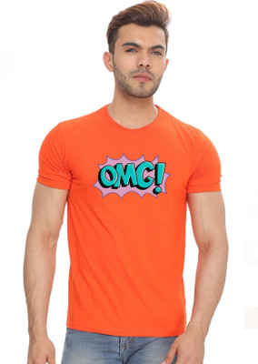 GIFZY Printed Men Round Neck Orange T-Shirt