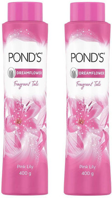 POND's DREAMLOWER FRAGRANT TALC PINK LILY EACH 400 G PACK OF 2(2 x 400 g)
