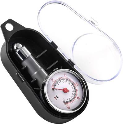 carfrill Analog Tire Pressure Gauge Tyre Pressure Gauge 100 PSI (7 Bar) ANSI B40.1 Mechanical with Case for Car Van Bike Truck RV Motorcycle