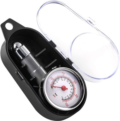 carfrill Analog Tire Pressure Gauge Tyre Pressure Gauge 100 PSI (7 Bar) ANSI B40.1 Mechanical with Case for Car Van Bike Truck RV Motorcycle(10 TO 100 PSI)