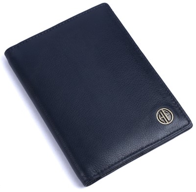 Hammonds Flycatcher Genuine Leather RFID Blocking Passport Holder Cover Case Travel Wallet(Blue)
