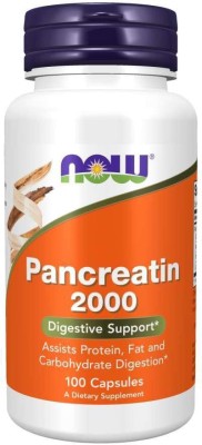 Now Foods Pancreatin, 10X - 200 mg, 100 Capsules(100 No)