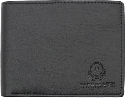 PATHROVER Men Formal Black Artificial Leather Wallet(10 Card Slots)