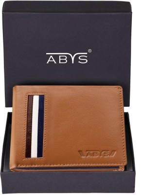 ABYS Men Tan Genuine Leather Wallet(4 Card Slots)