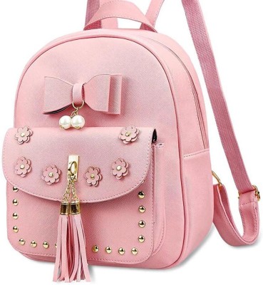 Bizarre Vogue Cute Front Bow Backpack Pink 4 L Backpack(Pink)