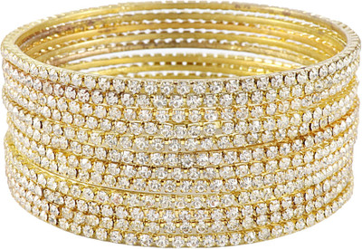 ZULKA Metal Agate Bangle Set(Pack of 12)