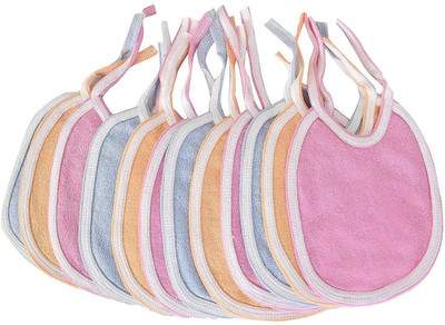 Pank-Smith Water Absorbable Cotton Double Terry Towel Bibs With Different Bright Color's Set of 12(Multicolor)