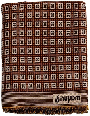 N G textiles Text Print Double Quilt for  AC Room(Cotton, Cream, Brown)