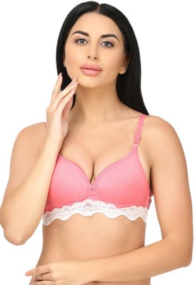 Ellixy Fashion Women T-Shirt Lightly Padded Bra(Pink)