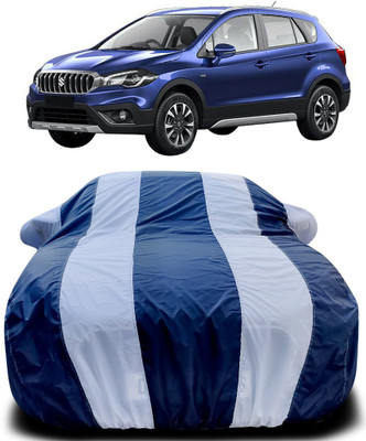 APNEK Car Cover For Maruti Suzuki S-Cross (With Mirror Pockets)(Blue, White)