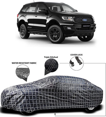 MoTRoX Car Cover For Ford Endeavour (Without Mirror Pockets)(White, Black)