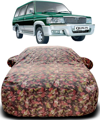 MoTRoX Car Cover For Toyota Qualis (With Mirror Pockets)(Green, Red)