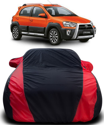 APNEK Car Cover For Toyota Etios Cross (With Mirror Pockets)(Black, Red)