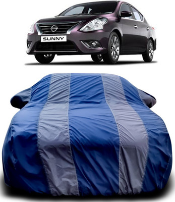 APNEK Car Cover For Nissan Sunny (With Mirror Pockets)(Blue, Grey)