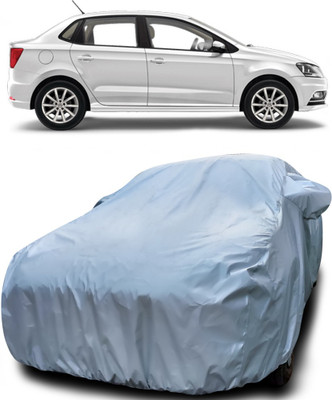 APNEK Car Cover For Volkswagen Ameo (With Mirror Pockets)(Silver)