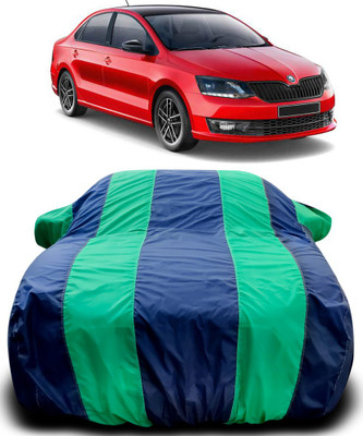 MoTRoX Car Cover For Skoda Rapid (With Mirror Pockets)(Blue, Green)