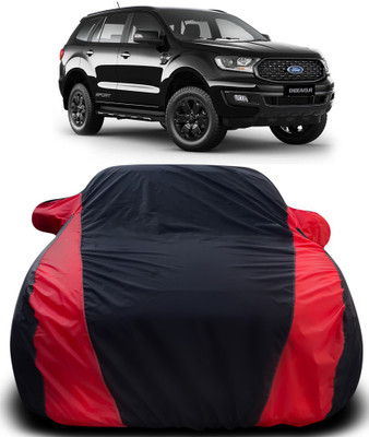 ProRox Car Cover For Ford Endeavour (With Mirror Pockets)(Black, Red)