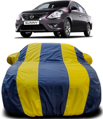 APNEK Car Cover For Nissan Sunny (With Mirror Pockets)(Blue, Yellow)