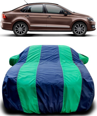 Gavya Car Cover For Volkswagen Vento (With Mirror Pockets)(Blue, Green)