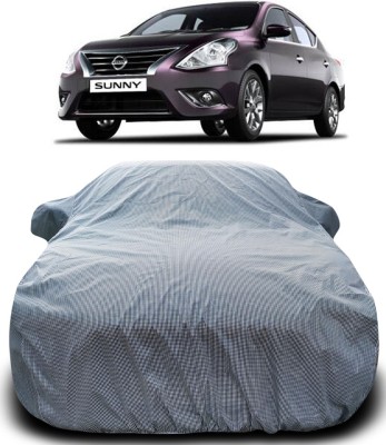 Gavya Car Cover For Nissan Sunny (With Mirror Pockets)(Black, White)