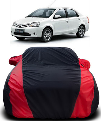 APNEK Car Cover For Toyota Etios (With Mirror Pockets)(Black, Red)
