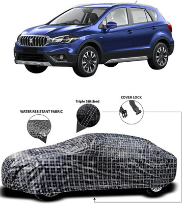MoTRoX Car Cover For Maruti Suzuki S-Cross (With Mirror Pockets)(White, Black)